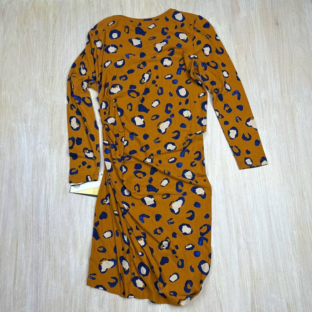 NWT 3.1 Philip Lim for Target Long Sleeve Ruched Side Leopard Print Dress Medium - Picture 6 of 13